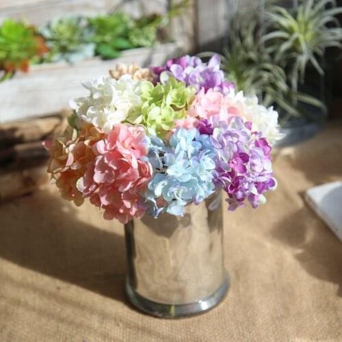 4PCS Artificial hydrangea Watercolor Mini hydrangea Bride bouquet wedding home new Year decoration accessories for vase flower