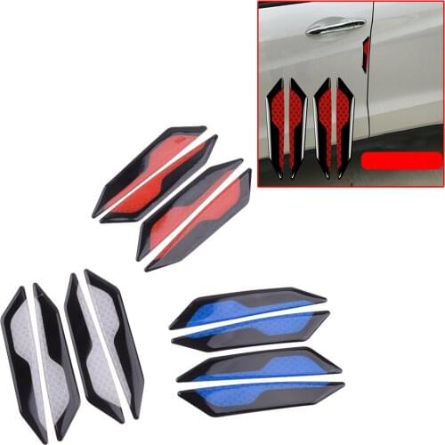 4pcs/Set Universal Safety Reflective Tape Car Door Edge Guard Sticker Decal Open Warning Mark Styling