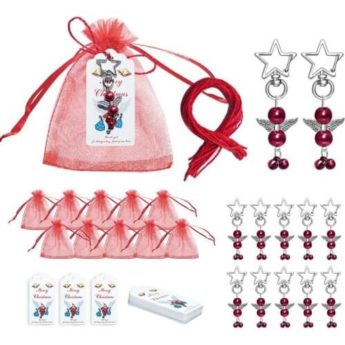 40 piece Christmas Pendant Gift Pack Set Creative Bell Angel Star Button Christmas Decoration Birthday Gift Gift Box Packaging