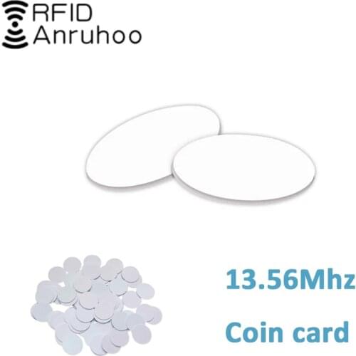 5/10PCS UID Coin Card RFID Smart NFC Chip Tag 13.56Mhz Copyable Changeble Key ISO14443 Badge 0 Sector Writable 25MM Keychain