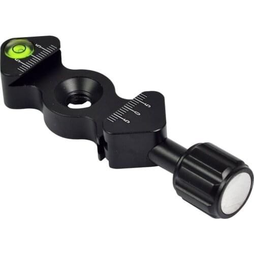 1/4'' & 3/8'' Aluminum CNC Adapter Plate Clamp with Gradienter for Quick Release Plate for Tripod Ball Head Arca Swiss RRS Benro