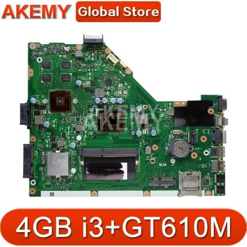 AKemy X55VD For ASUS X55VD X55V X55C X55VDR Laptop motherboard I3-2350M CPU REV.3.1 4GB with graphic card Mainboard test good
