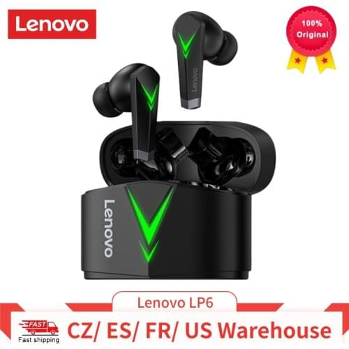 Lenovo LP6 TWS Wireless Earphone Bluetooth 5.0 Headphones Earbuds Gaming Low Latency Sports Headset 3D Stereo Bass w/ Mic