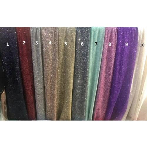 10 colors shinning glitter Embroidered net Lace Fabric unique L-6197 Glued Glitter tulle fabric for sexy dress