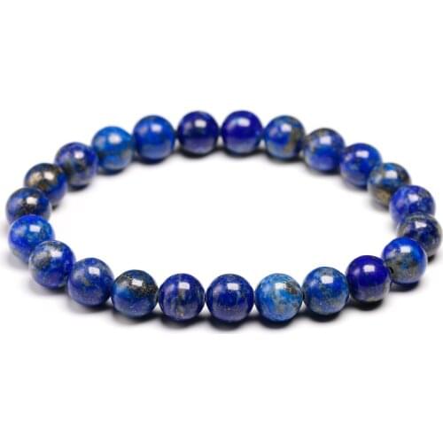 High Quality Natural Lapis Lazuli Blue Stone Beads Bracelets for Women Men Stretch Bracelet Couple Yoga Jewelry Female male Gift
