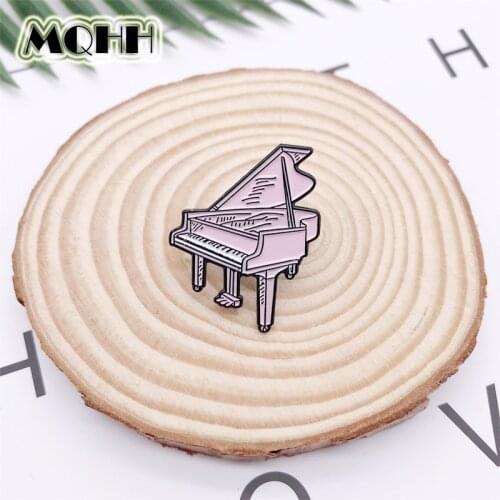 Creative Cartoon Pink Piano Music Equipment Enamel Brooch Alloy Badge Denim Clothes Bag Pin Cute Sweet Jewelry Gift For Kid