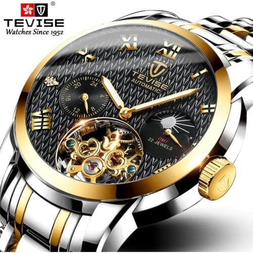 2020 New TEVISE Mens Mechanical Watches Automatic Mens Watches Top Brand Luxury Tourbillon Watch Men WristWatch Military