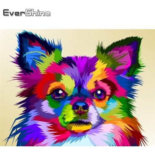 Evershine Full Square Round Diamond Painting Dog Diamond Embroidery Sale Animal Cross Stitch Kit Mosaic Home Decor Gift