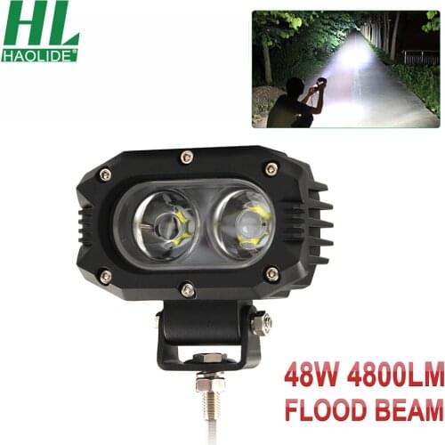 HAOLIDE 4 inch LED Work Light Flood Beam Driving Fog Lights Spot Light Bar Super Bright Motorcycle Offroad Trucks ATV SUV UTV