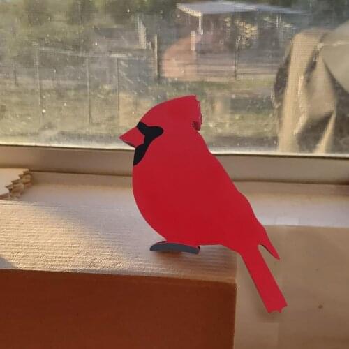 Bird Figurine Cardinal Birds Red Bird Home Decoration Handmade Sculpture Art Bird Decorative Figures Desk Room Window Sill Decor