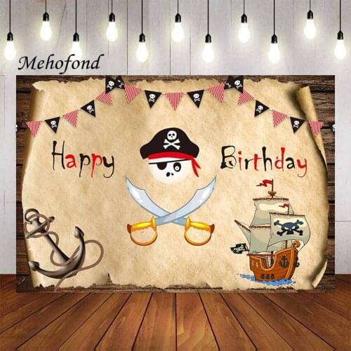 Mehofond Photography Background Pirate Theme Boys Adventure Map Wallpaper Kids Birthday Party Decor Backdrop Photo Studio Props