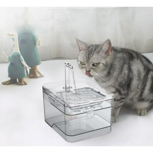 Pet Fountain Cat Water Fountain Dog Water Dispenser Transparent Intelligent Induction Super Silent Pet Water Dispen set for dogs