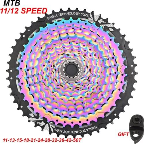 RACEWORK Bicycle FreeWheel Mountain Bike Card Aluminum Alloy Rainbow Color 11Speed 50T 12 speed 11-50T Flywheel Large Gear Plate