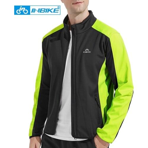 INBIKE Soft Shell Jacket Winter Men Cycling Thermal Coat Windproof Warm Jacket Road Bicycle Apparel Riding Sport MTB Bike Jersey