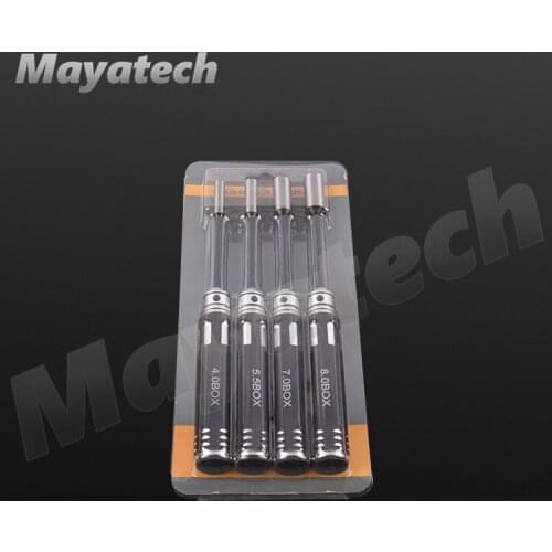Mayatech 4/5.5/7/8mm Inner Hexagon Sleeve Screwdriver Hexagonal Sleeve Tool Socket Driver Repairing Tools for RC Model Aircraft