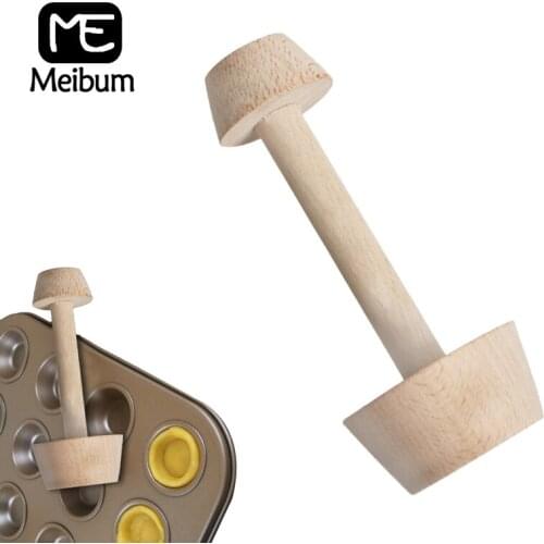 Meibum Wood Tart Tamper Mold Double Side Wooden Egg Tart Mould DIY Cake Pastry Pusher Kitchen Baking Tools