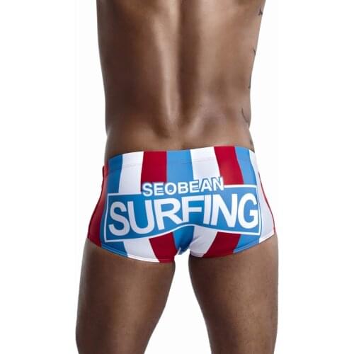 Surfing Man Beach Shorts For Surfing New Style Red White Blue Shorts Gay Briefs Holiday Diving Letter Men’s Swimming Trunks New