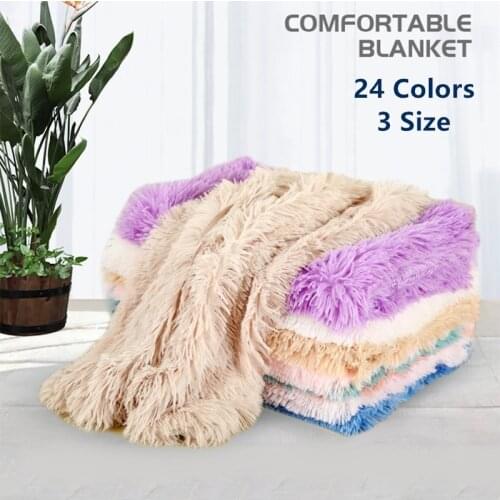 Soft Pet Dog Blanket Cat Bed Mat Winter Long Plush Warm Double Layer Fluffy Deep Sleeping Cover House For Small Medium Large Dog