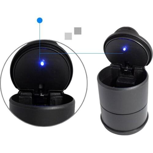 New Car Ashtray LED Flame Retardant Vehicular Ashtray With Anti-skid Pad With Blue Light Safe Fashionable Practical Durable