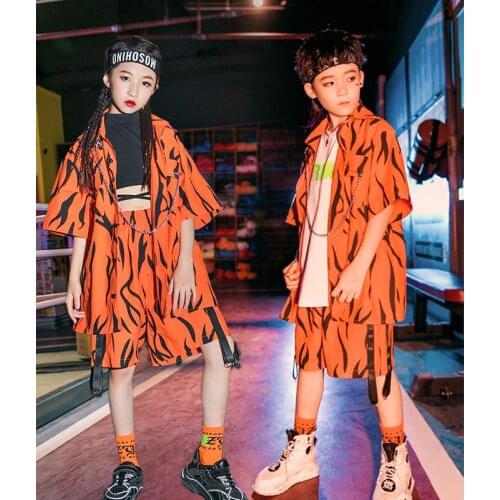New Children Modern Jazz Dance HipHop Costume Boys Girls Cheerleading Performance Clothes Stage Wear 110-170CM