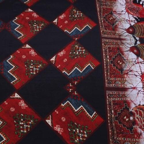 1 Meter Geometric Abstract 140cm Wide Printing Crepe De Chine Silk Dress Fashion Fabric