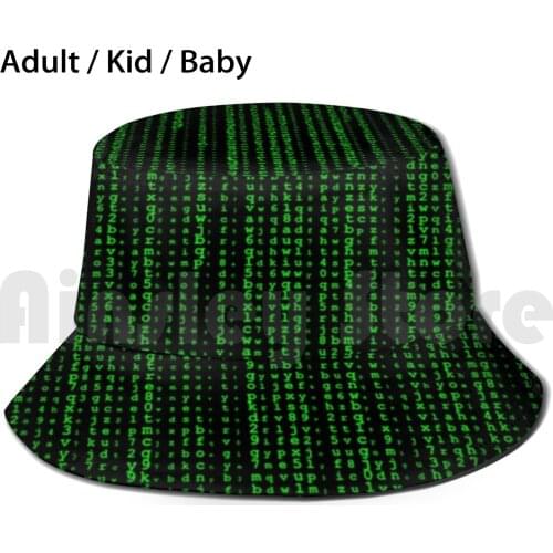 Green Coding Pattern Sun Hat Foldable UV Protection Coding Code Green Computer Pattern Programming Geek Black
