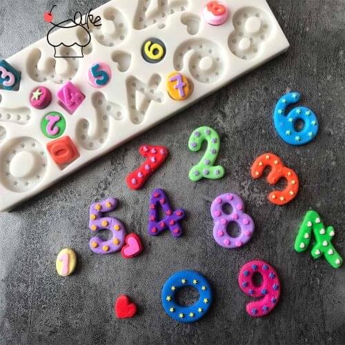 Big Or Small Number Style Silicone Fondant Cake Mold DIY Chocolate Candy Cake Decorating Soft Home Baking Accessories Tools