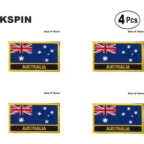 Australia Rectangular Shape Flag Iron on Saw on Patches Embroidered Flag Patches National Flag Patches for Clothing DIY