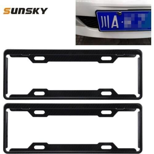 2 PCS Universal Car License Plate Frame Simple Beautiful Carbon Lead Auto License Plate Frame Holder