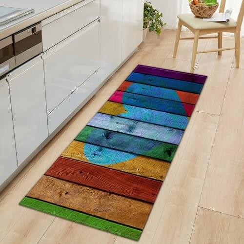 Wood Grain Entrance Doormat Kitchen Mat Home Bathroom Anti-Slip Rug Bedroom Childrens Floor Hallway Balcony Decoration Carpets