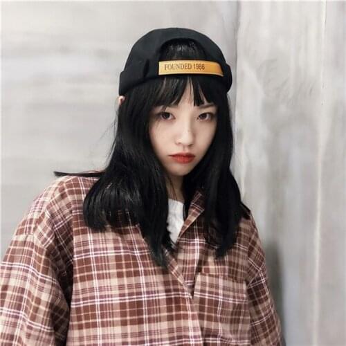 All Seasons Cap Solid Color Letterless Landlord Hat Men/women Casual Retro Melon Leather Hat