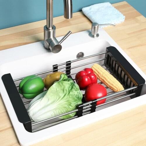 Kitchen sink retractable drain rack stainless steel sink rack sink sink kitchen accessories sink storage rack