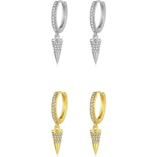 Silver Gold Color Hoop Earring for WomenTrendy Punk Hiphop Rivet Earrings for Women Gothic Jewelry Pendientes Wholesale Brincos