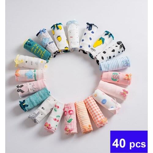 1-40pcs Panties for Women Cotton Stripes Cactus Print Female Underwear Gril Briefs Sexy Lingerie Ladies Underpants Woman Panty