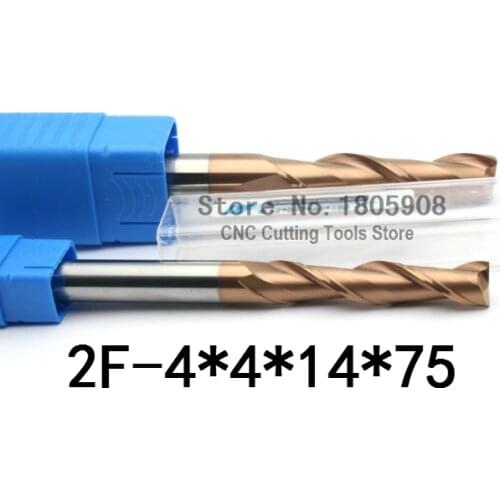 1PCS HRC60 Long carbide alloy cutter 2 Flute 2F*4*4*14*75L tungsten steel milling cutter,CNC milling tools, CNC machine