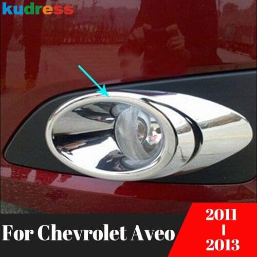 Front Fog Light Lamp Cover Trim For Chevrolet Aveo 2011 2012 2013 Chrome Foglight Frame Covers Car Styling Accessories 2pcs/set