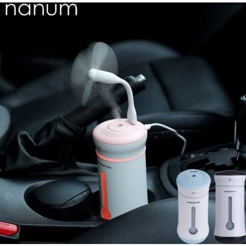 3 in 1 X2 Cup Humidifier Essential Oil Diffuser Aroma Lamp Aromatherapy LED Night Light USB Fan Air freshener