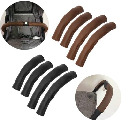 4pcs/set Pram Stroller Accessories Leather Covers Handle Wheelchairs Baby Stroller Armrest Pu Protective Case for Yoyaplus