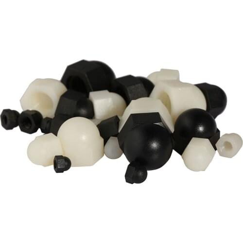 5/10 pcs Black Steel Nylon Black White Acorn Nut Hex Head Cap Metric Nut Cover Acorn Dome Nut M3 M4 M5 M6 M8 M10 M12