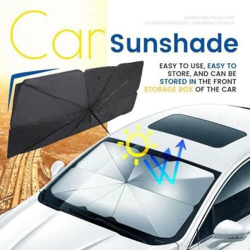 Car Windshield Sun Shade Umbrella Retractable UV Reflection Auto Sunshade Cover Front Window Sun Protect for Car Easy to Storage