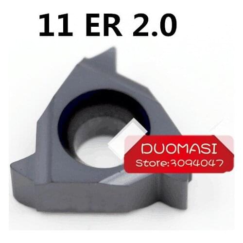 Free Shipping 11ER 2.0ISO Carbide Threading Inserts 2.0 Pitch External Cutting Tips,Indexable Inserts for Threaded tool SER