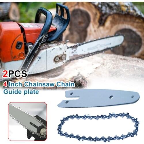 2pcs 4 Inch Mini Steel Chainsaw Chain Lightweight Guide Chain Plate Suitable Cordless Electric Chain Gardening Saw Accessories