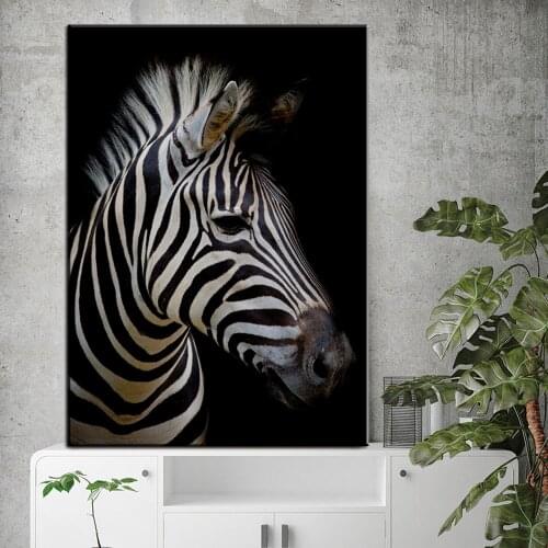 Zebra Black & White Animal Picture Canvas Painting Wall Art Poster for Living Room Decor Print No Frame Nursery Mural