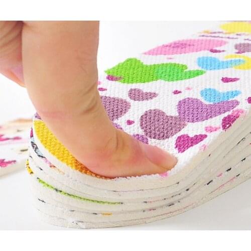 Kids Shoe Pad Cut Free Size Massage Cushion Latex EVA Ultralight Soft Pads Children Insole Cartoon Cute Protector Breathable For