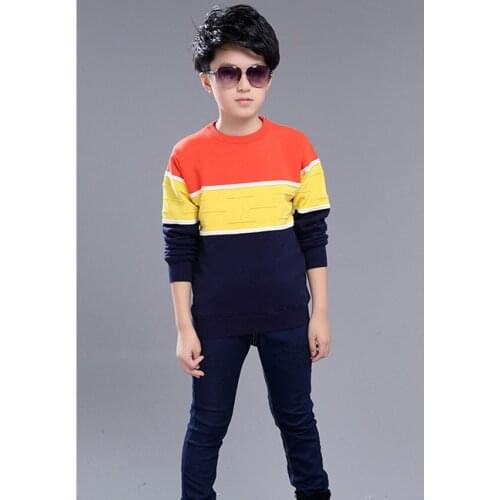 Childrens plaid striped sweater 5-14 years old