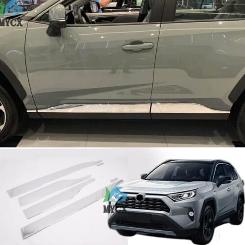 For Toyota RAV 4 RAV4 XA50 2019 2020 ABS Car Accessories Exterior Side Door Panel Body Molding Decoration Cover Trim 6pcs