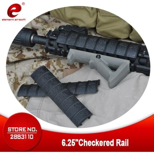 Element Airsoft Gun 3pcs/pack 6.25" Checkered Rail Handguard Cover Black Dark Earth Foliage Green Weaver Mount Accessories EX320