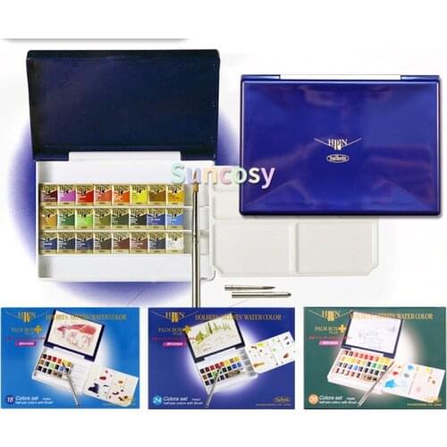 Holbein Artists Watercolors Set of 18/24/36 Watercolor Paint with Brush,For Artist Professional Drawing watercolor paint set