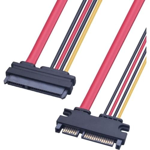 SATA 22 Pin Male To Female Sata Extension Cable SATA 3 III 22 Pin Male to Female 7+15 Pin SATA Data Power Combo Extension cables