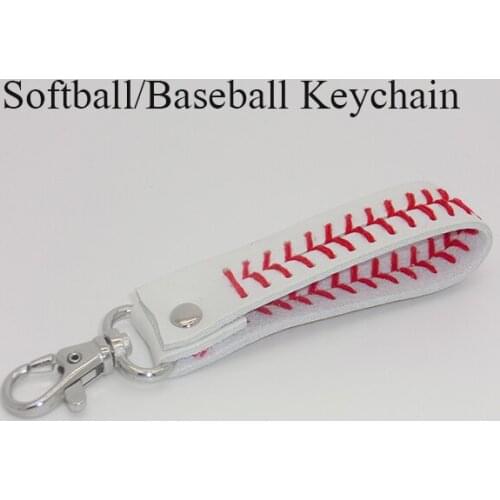 Leather Key Chains Team Softball Baseball Headbands Stiches Hair Bands Seamed